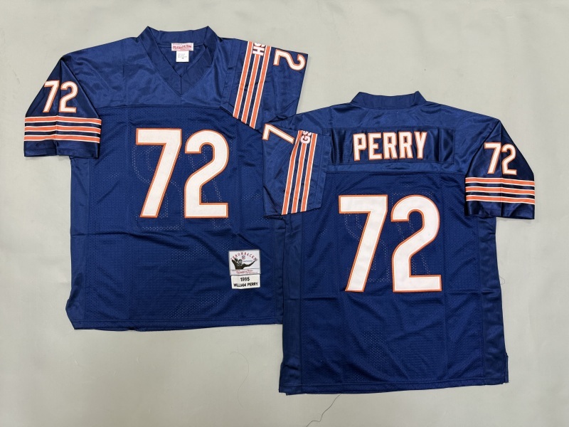 Men 2025 Nike Chicago Bears 72 Perry Blue Throwback Limited NFL Jersey style 002